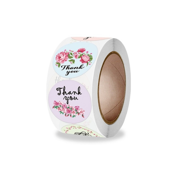 10 PCS Floral Thank You Sticker Envelope Sealing Sticker, Size: 2.5cm / 1 inch(A-301)