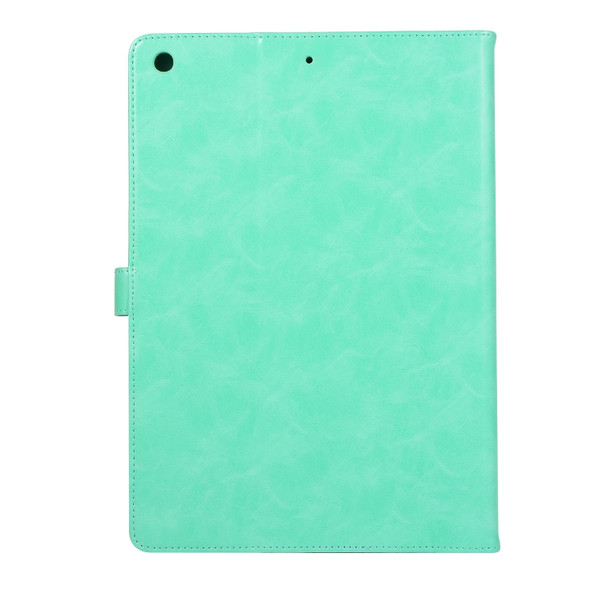 Crazy Horse Texture Horizontal Flip Leather Tablet Case with Buckle & Holder & Card Slots & Wallet & Photo Frame For iPad 10.2 2021 2020 2019 / 10.5(Mint Green)