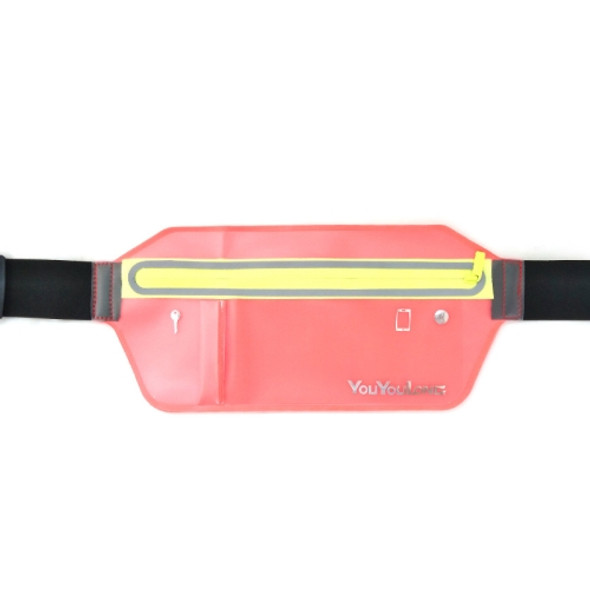 YOUYOULONG Outdoor Sports Waterproof Waist Bag Thin And Light Close-Fitting Running Waist Bag(Orange Transparent)