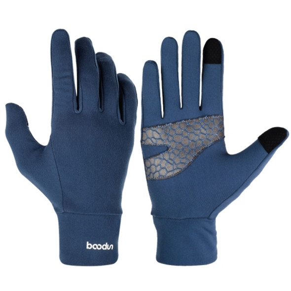 BOODUN B271054 Outdoors Ridding Full Finger Gloves Mountaineering Silicone Sliding Touch Screen Gloves, Size: M(Gray Blue)