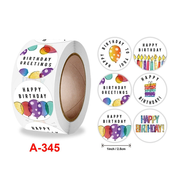 10 Rolls Birthday Sticker Gift Decoration Sealing Sticker, Size: 2.5cm / 1inch(A-345)