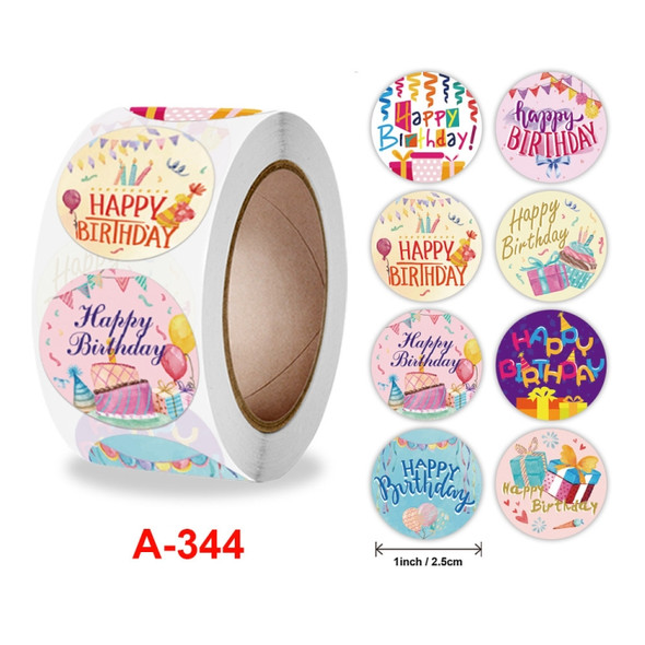 10 Rolls Birthday Sticker Gift Decoration Sealing Sticker, Size: 2.5cm / 1inch(A-344)