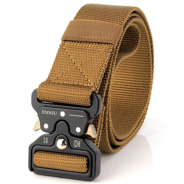 ENNIU 3.8cm Wide Snake Buckle Outdoor Casual Nylon Belt Adjustable Multifunction Training Belts (Brown)