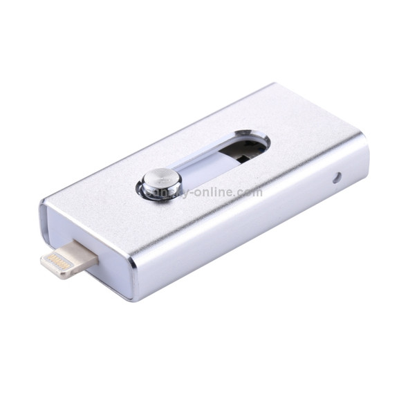 RQW-02 3 in 1 USB 2.0 & 8 Pin & Micro USB 32GB Flash Drive, for iPhone & iPad & iPod & Most Android Smartphones & PC Computer(Silver)