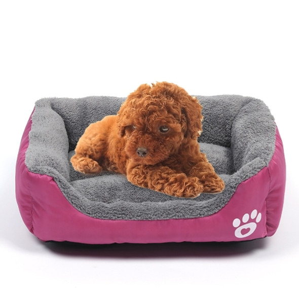 Candy Color Four Seasons Genuine Warm Pet Dog Kennel Mat Teddy Dog Mat, Size: XL, 80×60×16cm (Magenta)