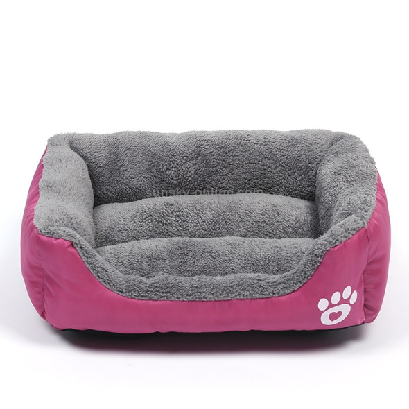 Candy Color Four Seasons Genuine Warm Pet Dog Kennel Mat Teddy Dog Mat, Size: XL, 80×60×16cm (Magenta)