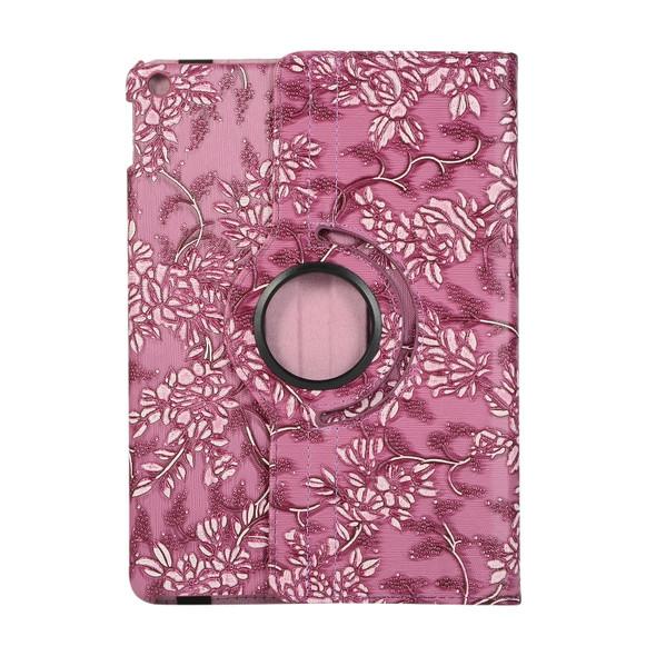 360 Degree Rotating Grape Texture Leather Case with Holder For iPad 4 / 3 / 2(Purple)