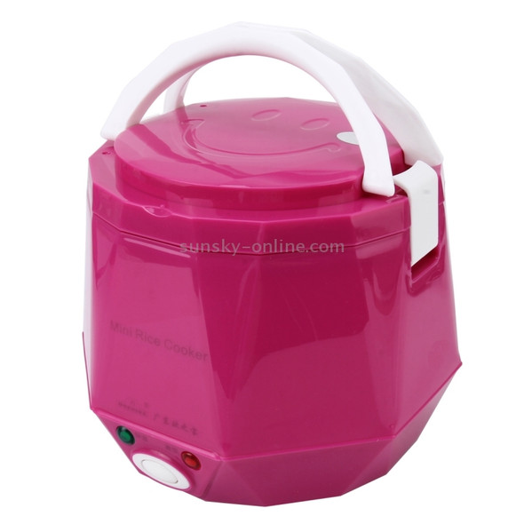 OUSHIBA Car Auto C3 Mini Multi-function Rice Cooker 12V 1.3L Volume for Rice Soup Noodles Vegetable Dessert(Pink)