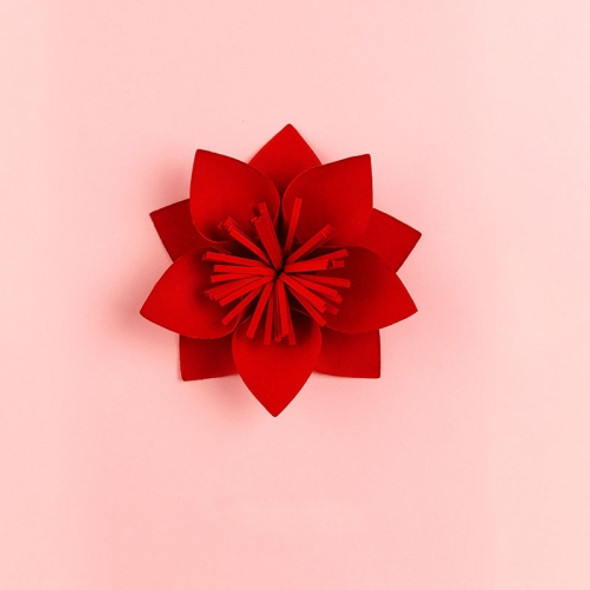 Lotus Creative Paper Cutting Shooting Props Flowers Papercut Jewelry Cosmetics Background Photo Photography Props(Red)