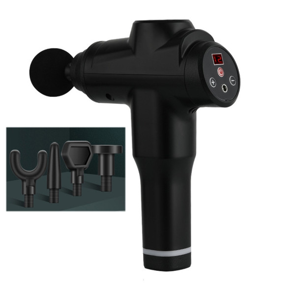 Muscles Relax Massager Portable Fitness Equipment Fascia Gun, Specification: 6212 12 Gears Black(US Plug)