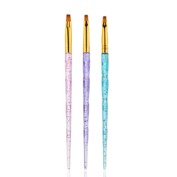 3 Sets Nail Pen Set Phototherapy Drawline Pen Painted Pen Flash Powder Pen Rod Smudge Carving Pen,Style: 3 In 1 Flat Head