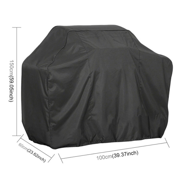 100x60x150cm 420D Oxford Cloth BBQ Square Protective Bag Charcoal Barbeque Grill Cover(Black)