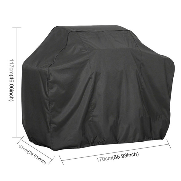 170x61x117cm 420D Oxford Cloth BBQ Square Protective Bag Charcoal Barbeque Grill Cover(Black)