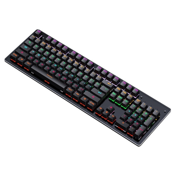 LEAVEN K880 104 Keys Gaming Green Axis Office Computer Wired Mechanical Keyboard, Cabel Length:1.6m(Black )