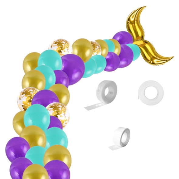 5011 Birthday Party Decoration 12 Inch Mermaid Tail Latex Balloon Set(Gold )