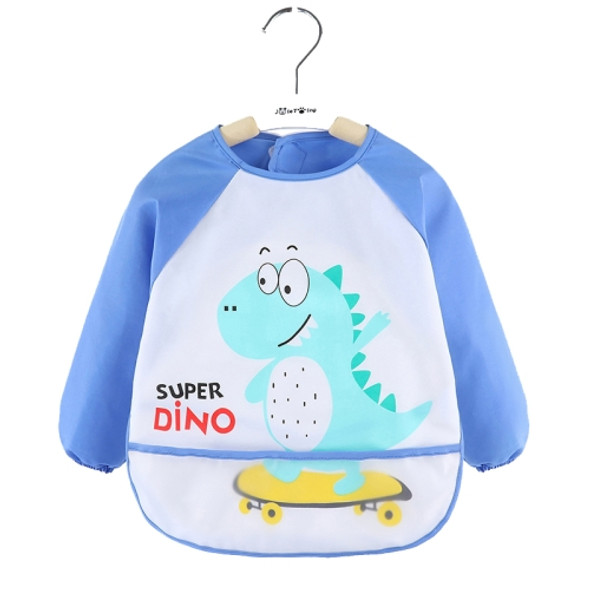 2 PCS Baby Eating Gown Children Waterproof Apron, Colour: Long-sleeved Skate Dragon(90cm)