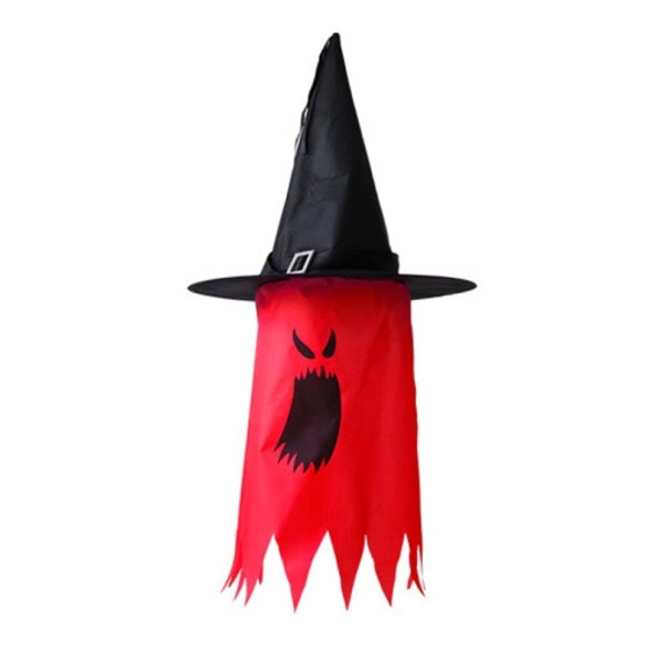 2 PCS Halloween Decoration Props Color Luminous Pendant Witch Hat(Red)