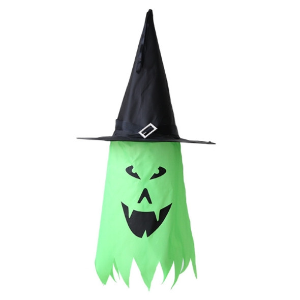 2 PCS Halloween Decoration Props Color Luminous Pendant Witch Hat(Green)