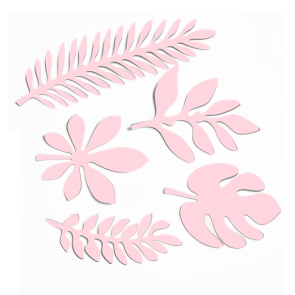 10 in 1 Creative Paper Cutting Shooting Props Tree Leaves Papercut Jewelry Cosmetics Background Photo Photography Props(Pink)