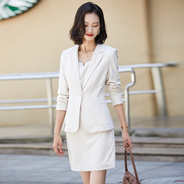 Business Wear Casual Suit, Style: Skirt + Coat (Color:White Size:M)