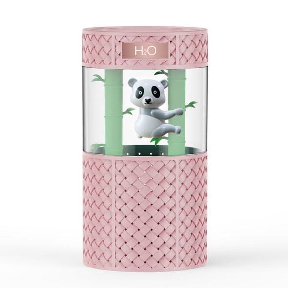 H218 USB Panda Mini Night Light Home Bedroom Desktop Mute Double Nozzle Air Humidifier(Pink)