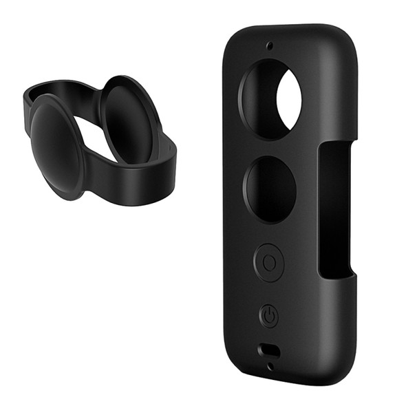 PULUZ Silicone Protective Case with Lens Cover for Insta360 ONE X(Black)