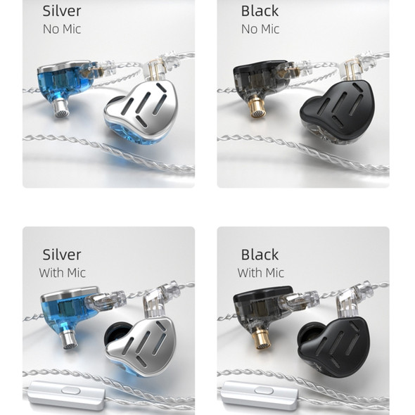 KZ ZAX 16-unit Ring Iron Sport Gaming In-ear Wired Earphone, Standard Version(Black)