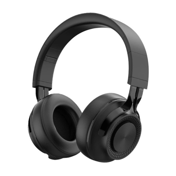 Fingertime P1 Wireless Bluetooth 5.0 Stereo Soft Leather Earmuffs Foldable Headset Built-in Mic for PC / Cell Phones(Black)