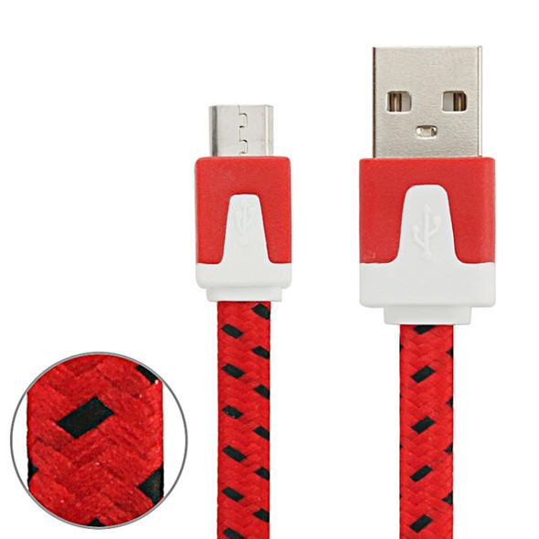 2m Woven Style Micro USB to USB Data / Charging Cable, For Samsung / Huawei / Xiaomi / Meizu / LG / HTC and Other Smartphones(Red)
