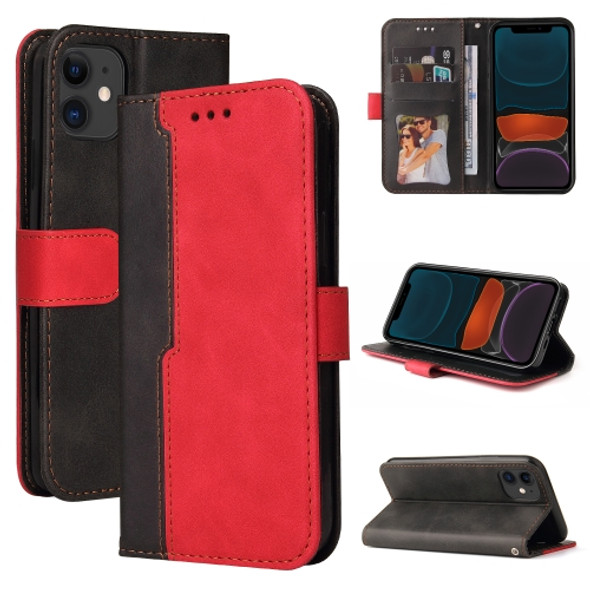 Business Stitching-Color Horizontal Flip PU Leather Case with Holder & Card Slots & Photo Frame For iPhone 11 Pro(Red)