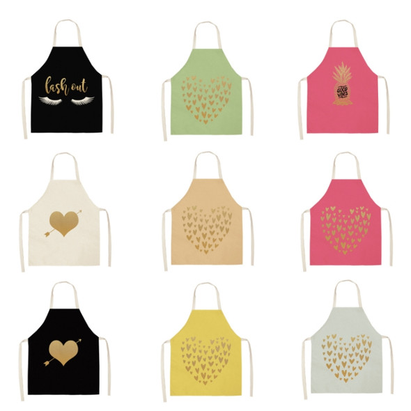 2 PCS Kitchen Linen Heart-Shaped Letters Fashion Sleeveless Apron, Specification: 45x56 cm(MeI6025)