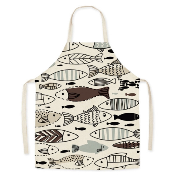 2 PCS Marine Animal Kitchen Antifouling Sleeveless Halterneck Apron, Specification: 65x75 cm(HaYi3013)