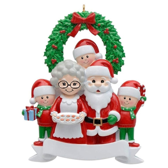 2 PCS Christmas Decoration Christmas Tree Resin Pendant(5 Heads)