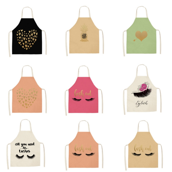 2 PCS Kitchen Linen Heart-Shaped Letters Fashion Sleeveless Apron, Specification: 45x56 cm(MeI6018)