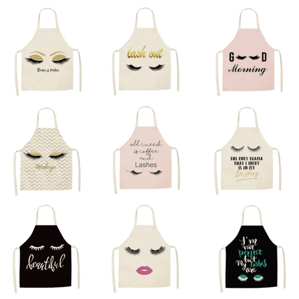 2 PCS Kitchen Linen Heart-Shaped Letters Fashion Sleeveless Apron, Specification: 45x56 cm(MeI6006)