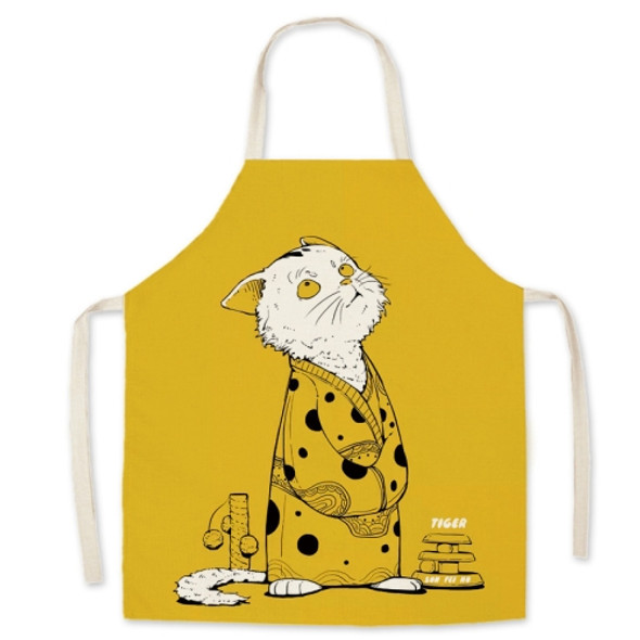 2 PCS Supermarket Household Kitchen Restaurant Workwear Sleeveless Apron, Specification: 45x56 cm(Cat Dog Series -13)