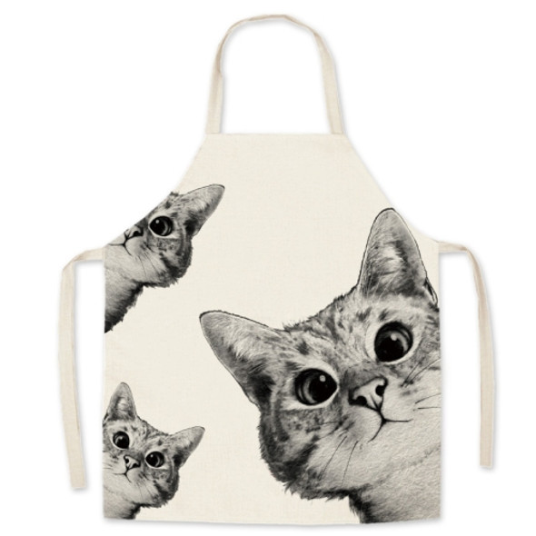 2 PCS Supermarket Household Kitchen Restaurant Workwear Sleeveless Apron, Specification: 45x56 cm(Cat Dog Series-4)