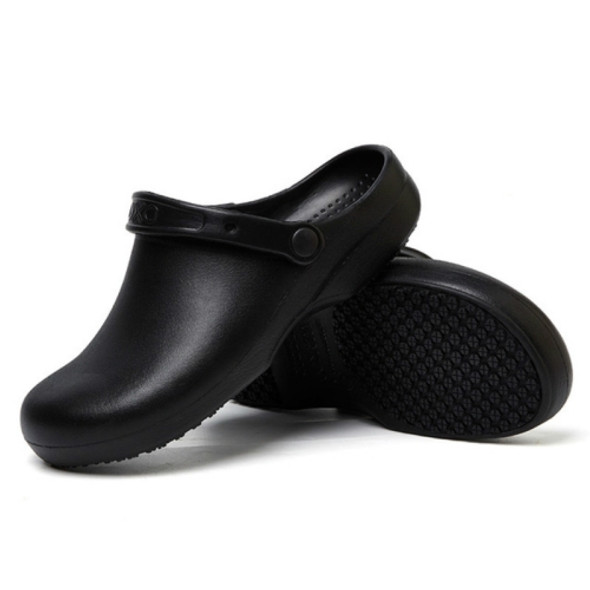 Kitchen Chef Shoes Food Service Non-slip Water-proof Oil-Proof Slippers, Size:44(Black)