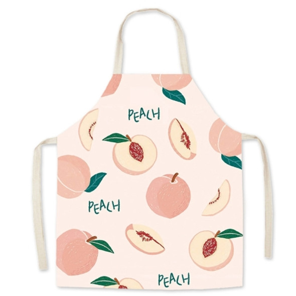 2 PCS Linen Fruit Printed Housework Sleeveless Apron, Specification: 45x56 cm(Peach)