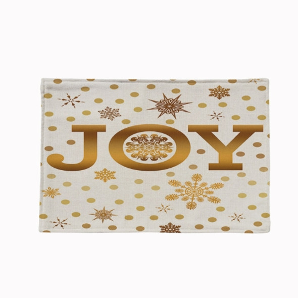 2 PCS Flax Christmas Printed Decorative Placemats Dining Table Insulation Coasters, Specification: Single Side(Joy)