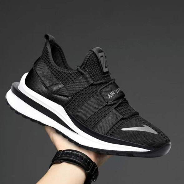 D-72 Men Sports Shoes Casual Breathable Running Shoes, Size: 44(Black)