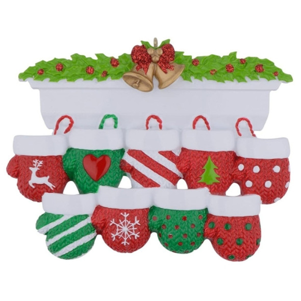 2 PCS Christmas Tree Decorations Resin Glove Pendant(9 PCS)