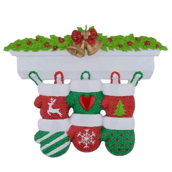2 PCS Christmas Tree Decorations Resin Glove Pendant(6 PCS)