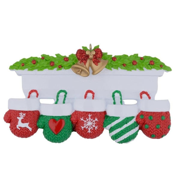 2 PCS Christmas Tree Decorations Resin Glove Pendant(5 PCS)