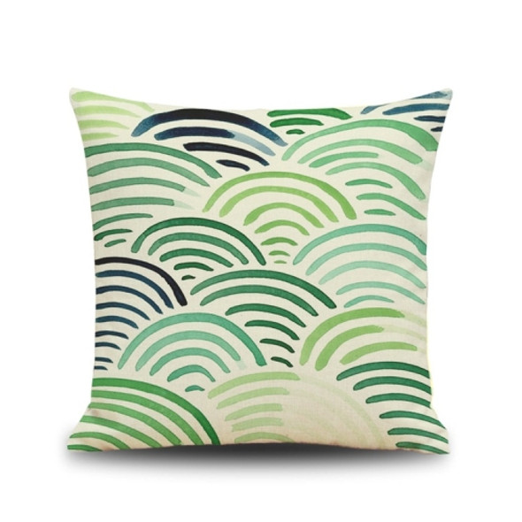 2 PCS Leaf 3D Printed Abstract Geometric Linen Pillowcase, Without Pillow Core, Size: 45x45cm(R-PS032)
