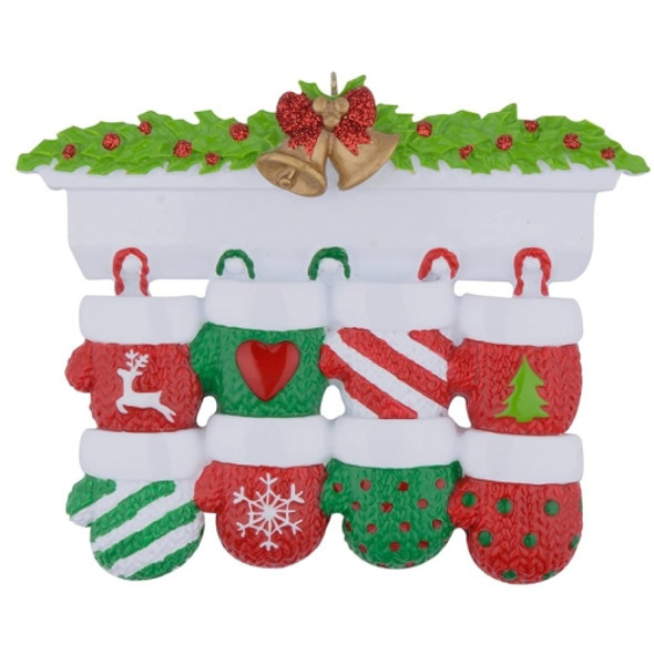 2 PCS Christmas Tree Decorations Resin Glove Pendant(8 PCS)
