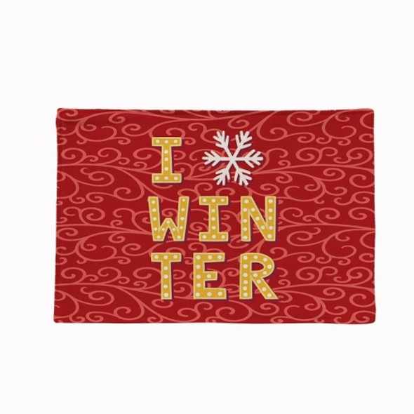 Cotton Linen Christmas Western Food Insulation Table Mat Household Table Non-Slip Coaster, Specification:  Single Side(Win)