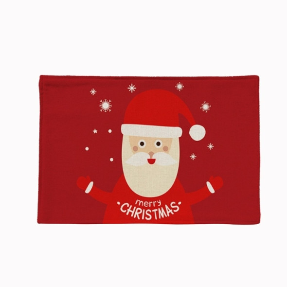 Cotton Linen Christmas Western Food Insulation Table Mat Household Table Non-Slip Coaster, Specification: Double Layer+Anti-slip Point(Santa Claus)