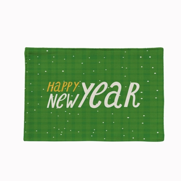 Cotton Linen Christmas Western Food Insulation Table Mat Household Table Non-Slip Coaster, Specification: Double Layer Thicken(New Year)
