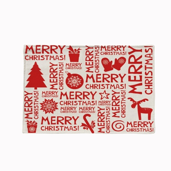 Cotton Linen Christmas Western Food Insulation Table Mat Household Table Non-Slip Coaster, Specification: Double Layer Thicken(Christmas)
